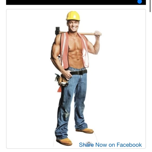 BILLY JEFFREY CONSTRUCTION WORKER CARDBOARD CUTOUT Free Ship
